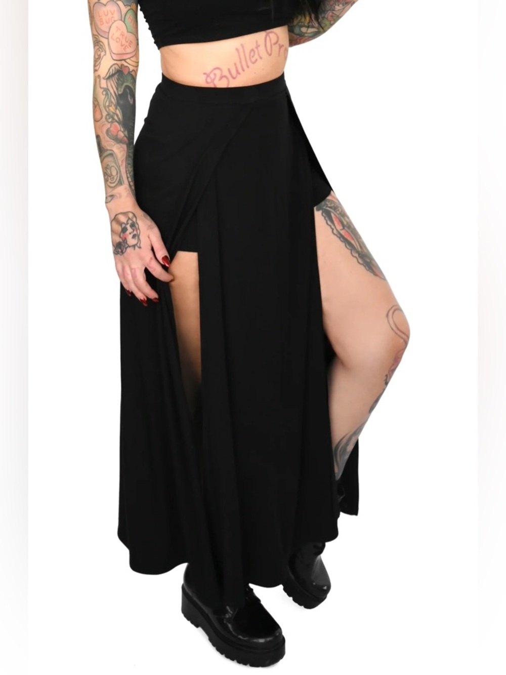 FOXBLOOD Darla Maxi Skirt with Built-In Shorts